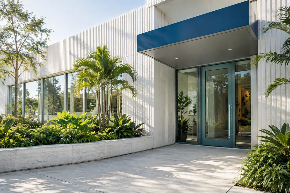 Generated concept of a modern independent clinic entrance